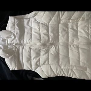 White puffer vest